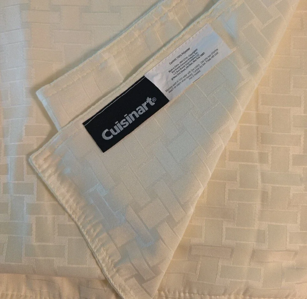 Cuisinart Cream Table Runner with Subtle Woven Pattern 13×71